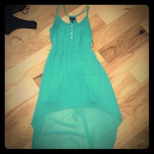 Teal hi-lo summer sun dress